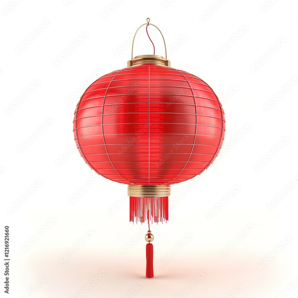 Intricate Chinese Red Lantern with Detailed Design, Isolated on a Pristine White Background with a Soft Natural Glow Intricate Chinese Red Lantern with Detailed Design, Isolated on a Pristine White Background with a Soft Natural Glow
