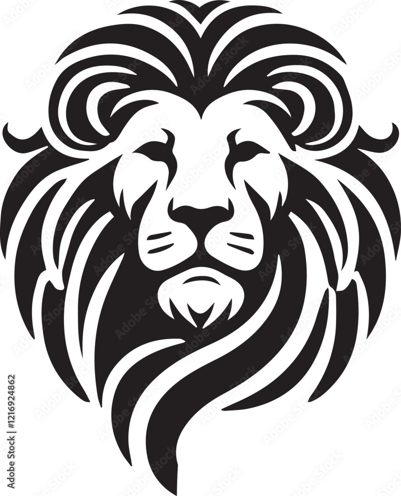 Lion roar and face of king of jungle vector black and white Lion roar and face of king of jungle vector black and white