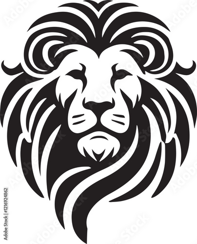 Wallpaper Mural Lion roar and face of king of  jungle  vector black and white  Torontodigital.ca