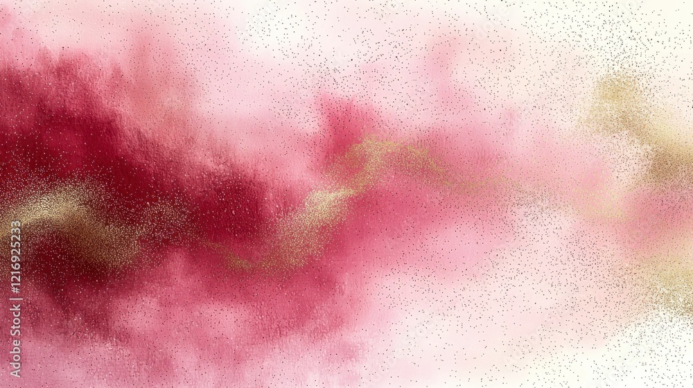 Fototapeta premium Exploration of colorful abstract art blending pink, red, and gold tones in a soft swirling pattern for a vibrant aesthetic