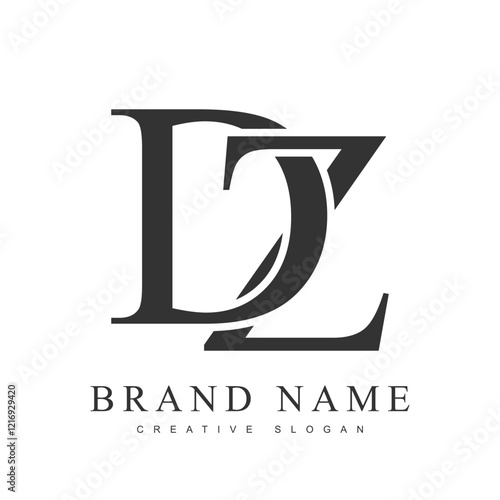 DZ trendy logotype template. Initial letter d and z classic font style. Creative logo for company name or identity.