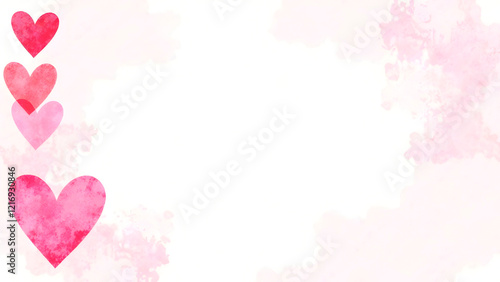 Romantic watercolor heart design with soft pink tones and a blank space for your text, perfect for Valentine's Day cards, love letters, and wedding invitations. Selective focus