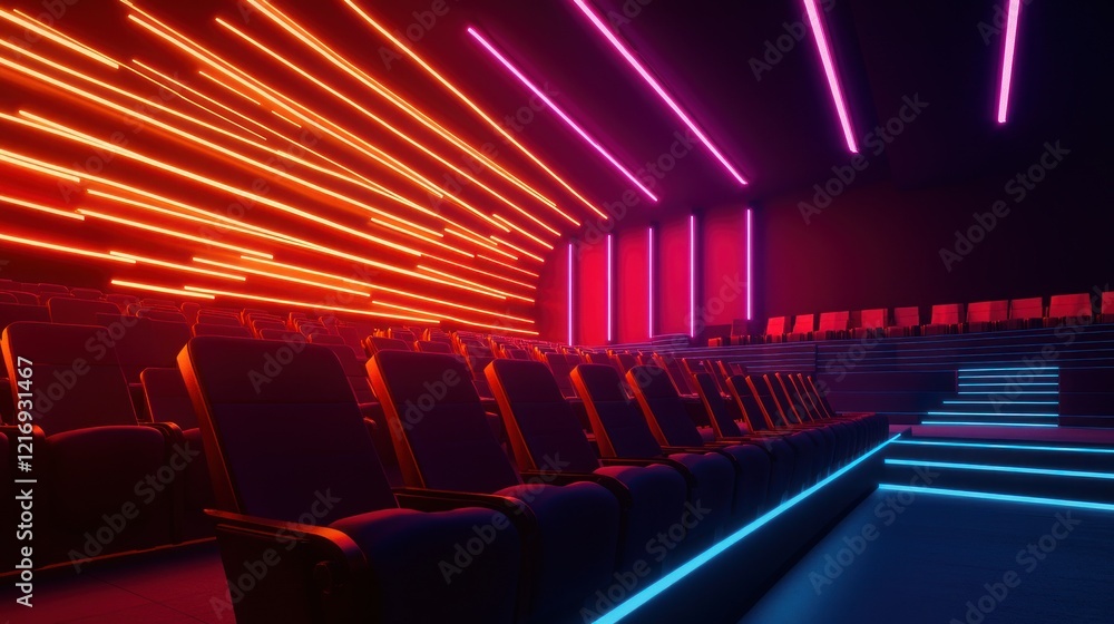 Fototapeta premium Neon Cinema Seats