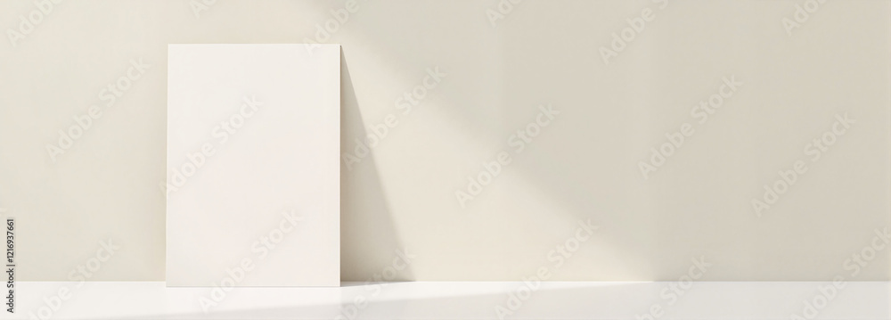 Blank white canvas on minimalistic background Blank white canvas on minimalistic background