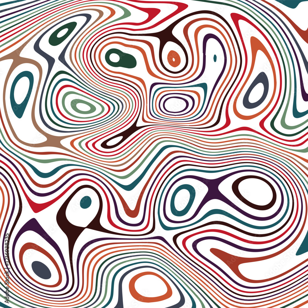Fototapeta premium ABSTRACT ILLUSTRATION MARBLED TEXTURE LIQUIFY PSYCHEDELIC PASTEL SOFT COLORFUL DESIGN. OPTICAL ILLUSION BACKGROUND VECTOR DESIGN 