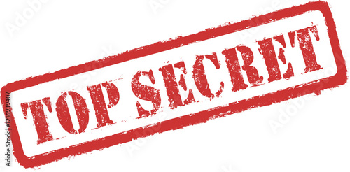 TOP SECRET grunge, old, used or misprinted rubber stamp effect, transparent. High resolution	
