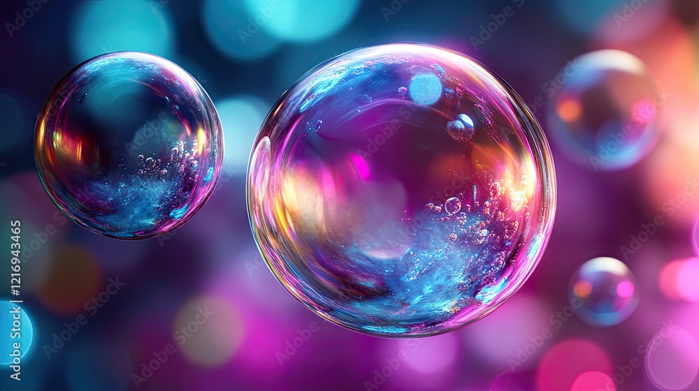 Iridescent Bubbles: A Dreamlike, Colorful Abstract Iridescent Bubbles: A Dreamlike, Colorful Abstract