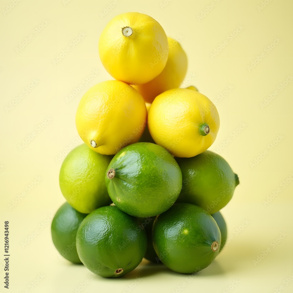 stack of lemons and limes forming stack of lemons and limes forming