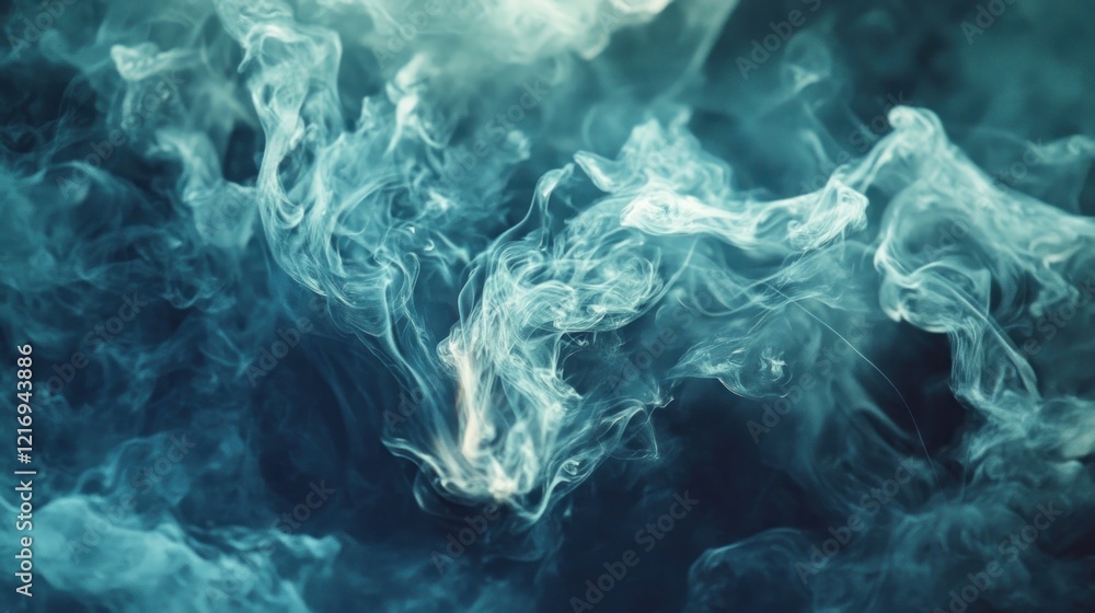 Abstract swirling smoke in shades of blue and white, creating a mystical atmosphere. Abstract swirling smoke in shades of blue and white, creating a mystical atmosphere.