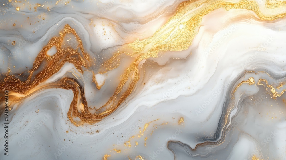 Fototapeta premium Abstract luxury white and gold marble liquid texture background, swirling premium design for elegant wallpaper