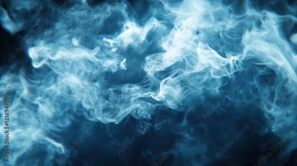 Ethereal wisps of blue smoke create a mystical and atmospheric effect. Ethereal wisps of blue smoke create a mystical and atmospheric effect.