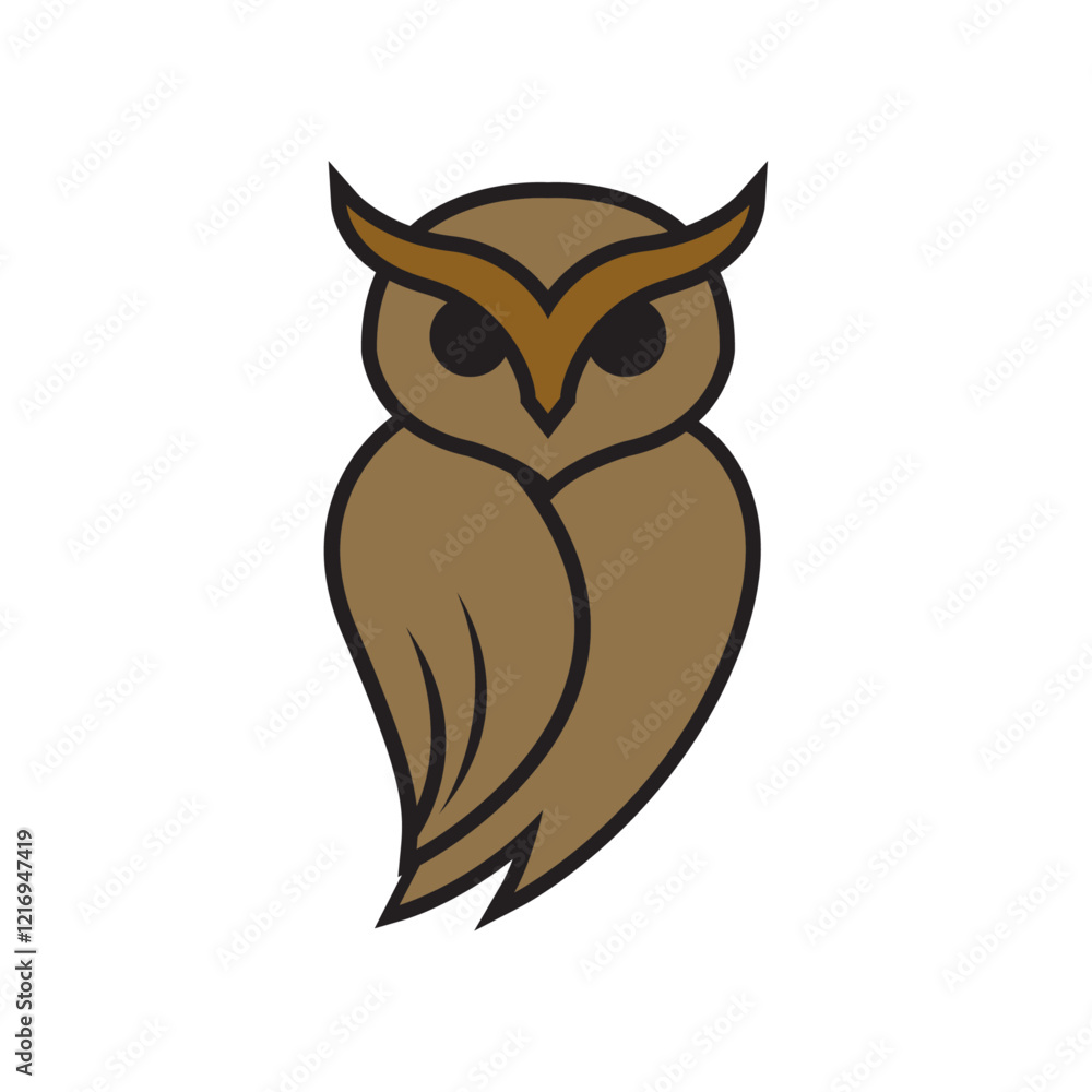 Fototapeta premium minimalist owl logo. vector illustration