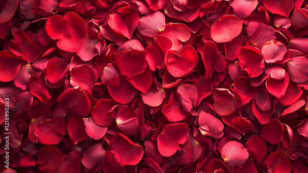 Background for Valentine's Day. Red hearts, petals of roses on a red juicy background cinematic view. Background for Valentine's Day. Red hearts, petals of roses on a red juicy background cinematic view.