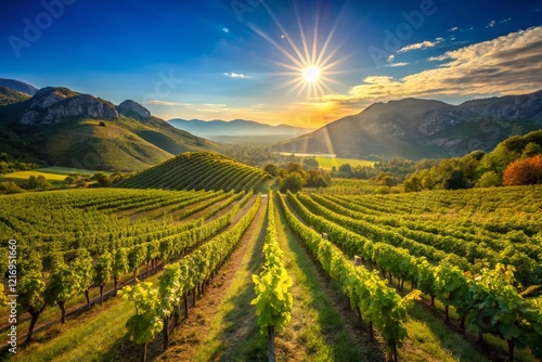 Wallpaper Mural Herzegovina Vineyards: Rolling Hills & Sun-Drenched Grapes in Bosnia and Herzegovina's Karstic Landscape Torontodigital.ca