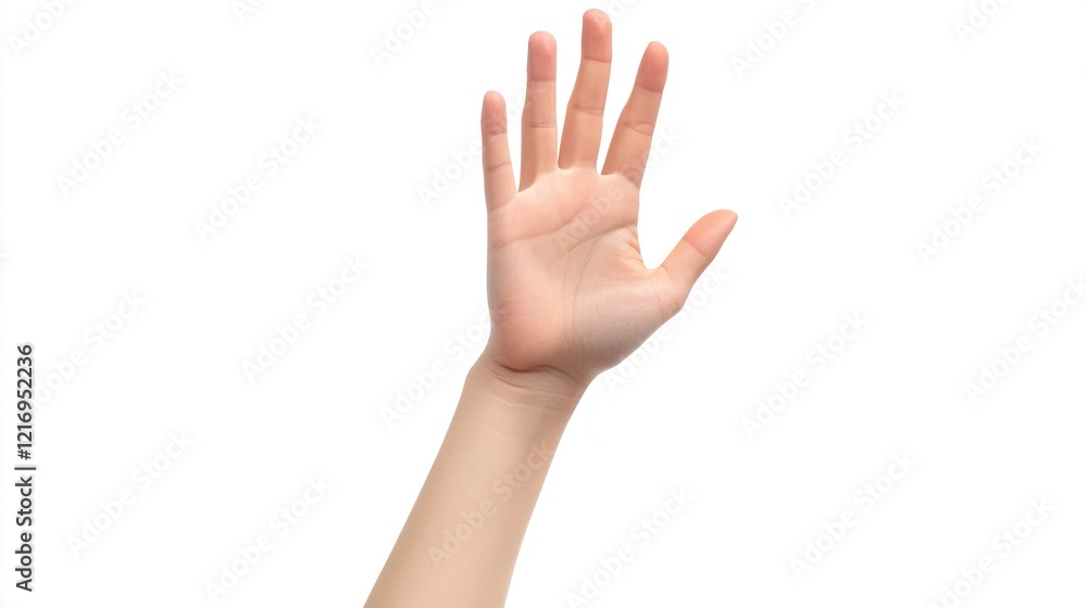 A hand is extended with fingers spread against a pure white background, creating a clean and versatile image for various uses. A hand is extended with fingers spread against a pure white background, creating a clean and versatile image for various uses.