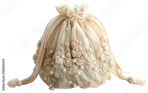 Stylish Drawstring Bag on transparent background PNG. photo