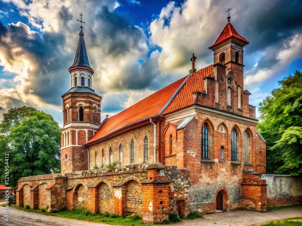Historic Church of Vytautas the Great, Kaunas, Lithuania: Exterior View Historic Church of Vytautas the Great, Kaunas, Lithuania: Exterior View