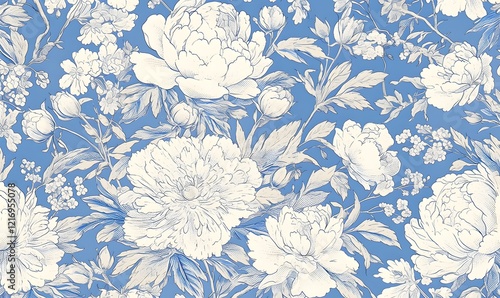The flower of blue and white porcelain