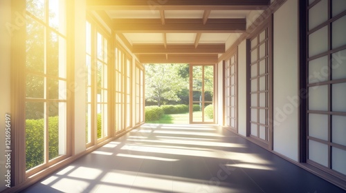 Sunlit Japanese Corridor photo