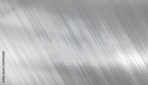 Textured Silver Gradient with Scattered Circles and Diagonal Lines Abstract Background