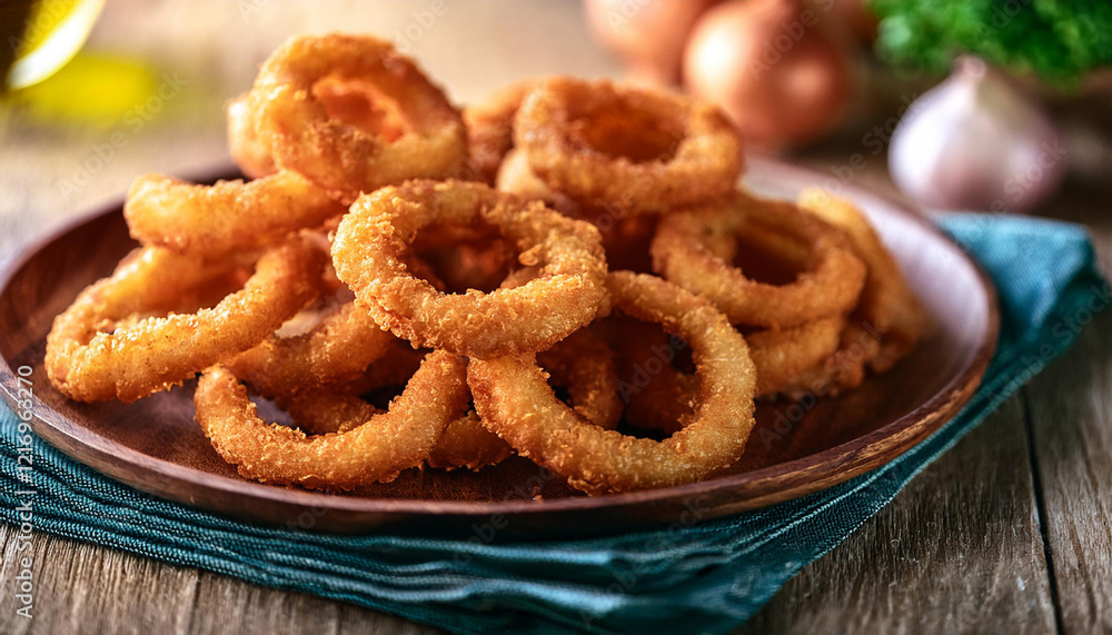 Crunchy Fried Onion Rings, Generated image Crunchy Fried Onion Rings, Generated image