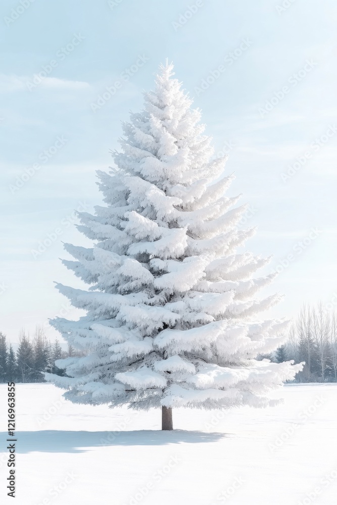 A whimsical watercolor illustration of a Christmas tree set against a serene winter landscape, covered in snow and ice, evoking a festive and peaceful mood. A whimsical watercolor illustration of a Christmas tree set against a serene winter landscape, covered in snow and ice, evoking a festive and peaceful mood.