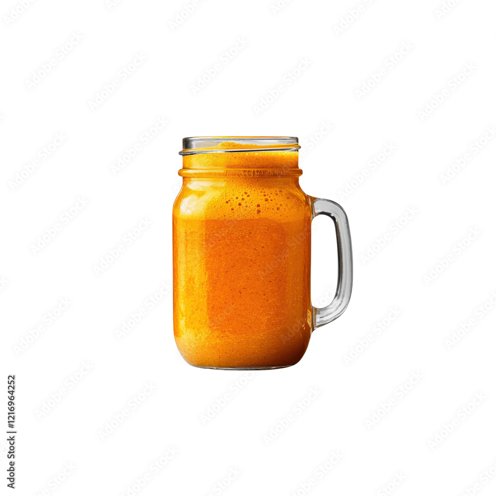 Fresh Orange Juice in a Clear Glass Mason Jar with Straw Fresh Orange Juice in a Clear Glass Mason Jar with Straw