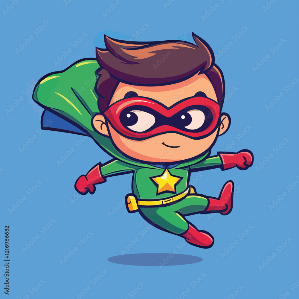A playful vector drawing of a super guy and superchild A playful vector drawing of a super guy and superchild