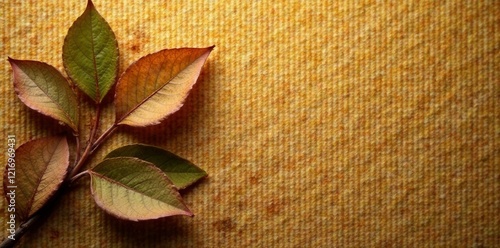 Dry, brown leaves of Gymnema Sylvestre on a natural fiber background, fiber, botanical, natural photo