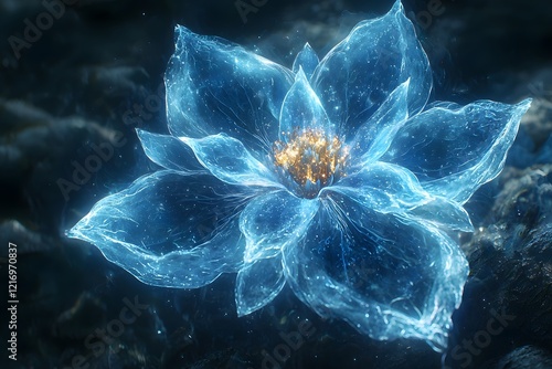 Cosmic Flower Bloom Symbolizing Earth s Harmony and Progress photo