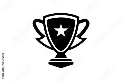 Trophy cup icon, victory cup vector, trophy silhouette