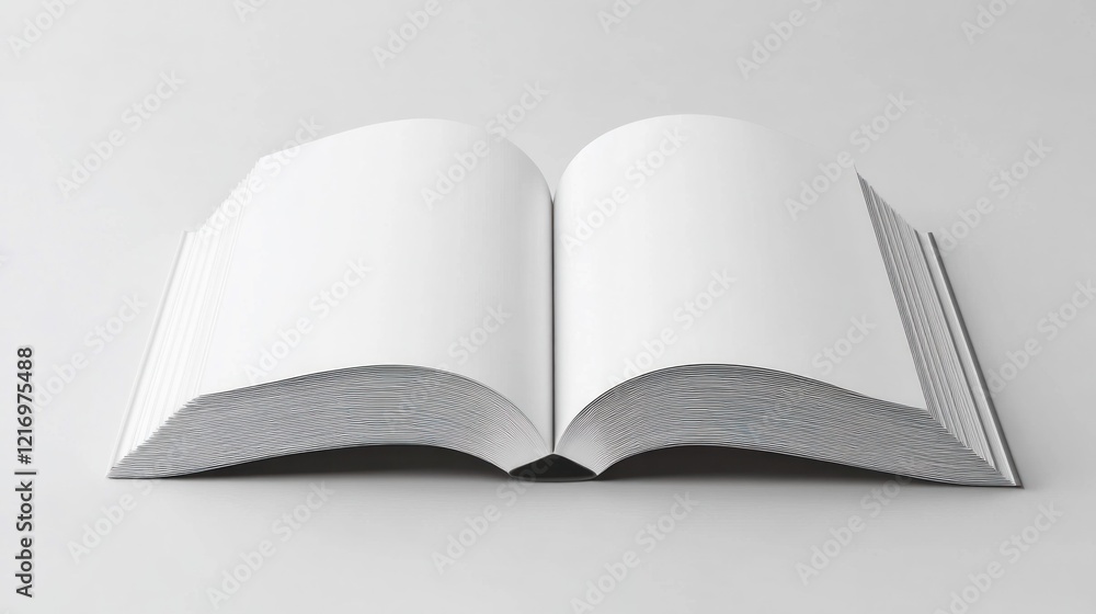 Fototapeta premium Open blank book on white background; design mockup