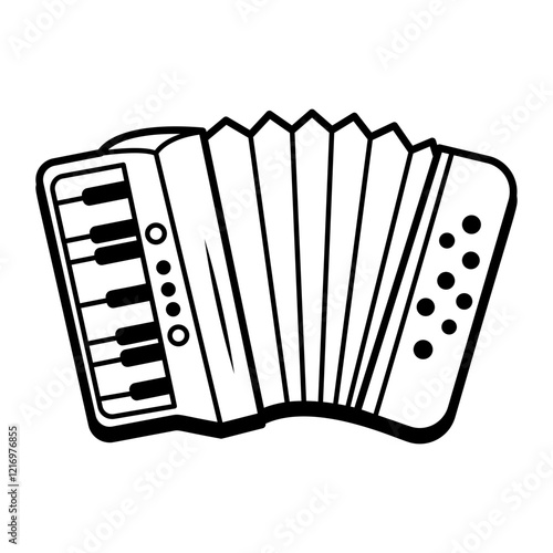 Accordion icon in doodle style