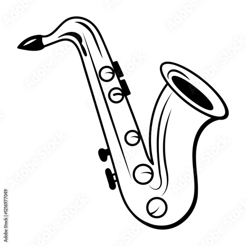 A hand drawn icon of saxophone