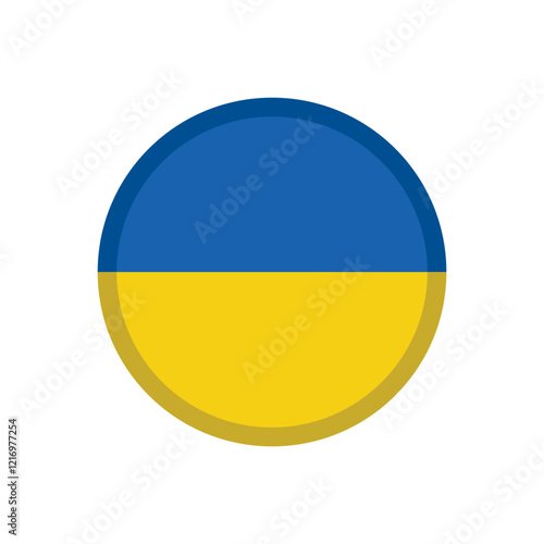 Circle flag of Ukraine. Vector linear illustration isolated on white background. Free Download Circle flag of Ukraine. Vector linear illustration isolated on white background. - GFXLoad