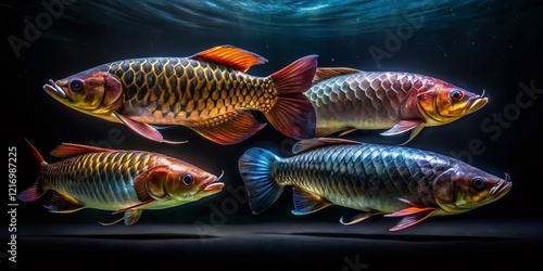 Majestic Arowana Fish: Silver, Black, Asian, and Jardini Varieties in Aquatic Elegance photo