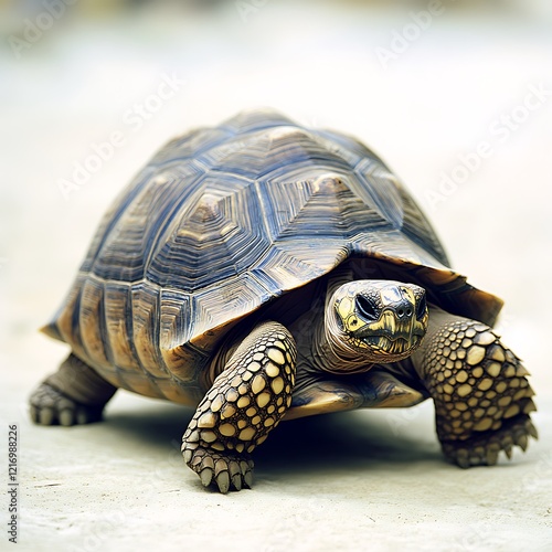 Close-up of a yellow-footed tortoise walking. photo