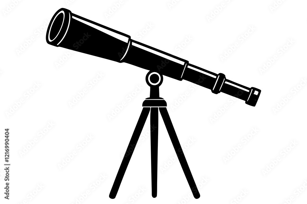 Telescope icon vector silhouette on white background Telescope icon vector silhouette on white background