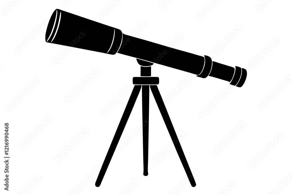Telescope icon vector silhouette on white background Telescope icon vector silhouette on white background