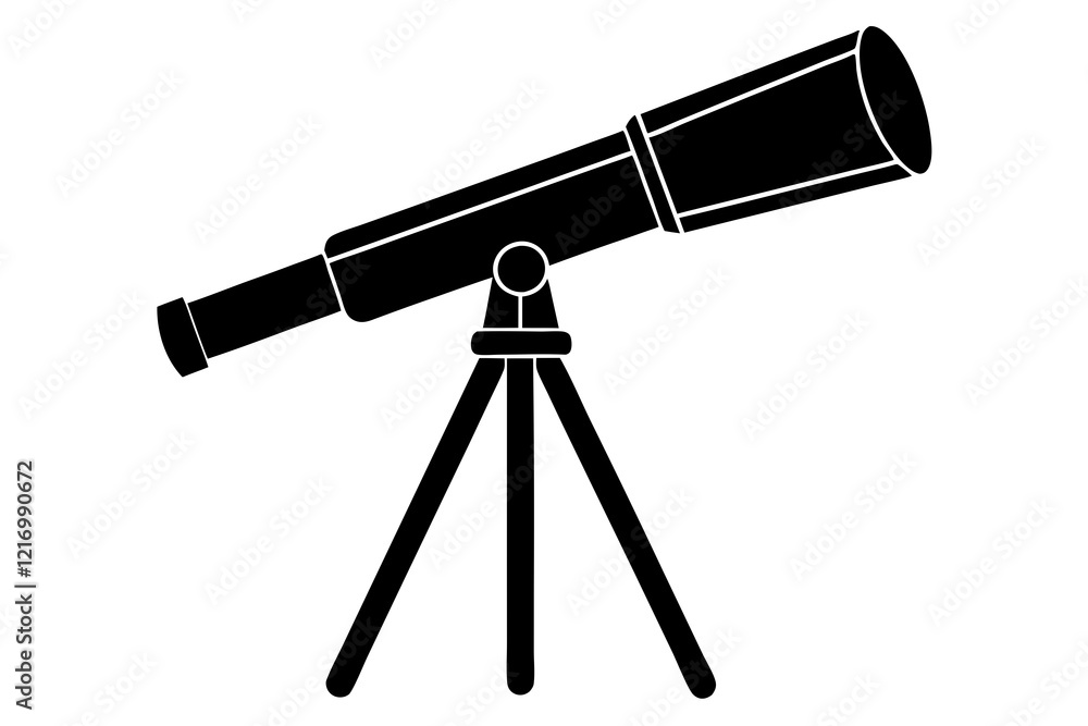 Telescope icon vector silhouette on white background Telescope icon vector silhouette on white background