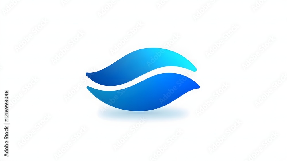 Abstract Blue Wave Design: Creating a Flowing, Dynamic Logo with Gradient Effects