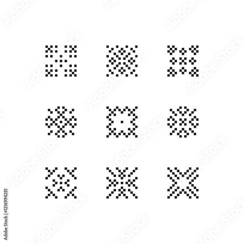 Ethnic ornament, square geometric element. Vector illustration. Slavic traditional ornament.