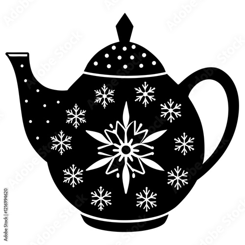 silhouette set teapot, winter patterns