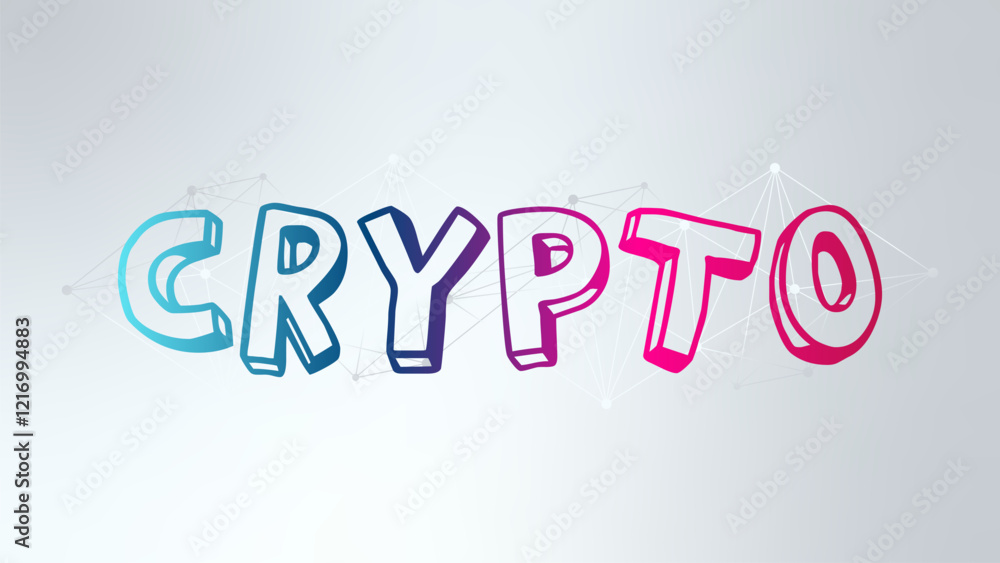 Crypto currency, blockchain technology. Vector triangle pattern. Virtual money for business, finance, digital global trade, payment, exchange. Blue pink gradient sign Crypto currency, blockchain technology. Vector triangle pattern. Virtual money for business, finance, digital global trade, payment, exchange. Blue pink gradient sign