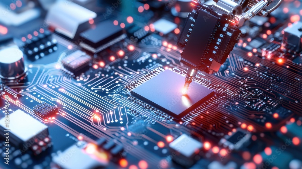 Intricate Circuit Board Powered by Advanced Microchips and Innovative Technology Intricate Circuit Board Powered by Advanced Microchips and Innovative Technology