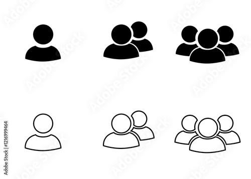 People icon set in trendy flat style. Persons symbol infographics website design.