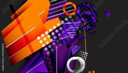 Abstract background geometric design with colorful gradients