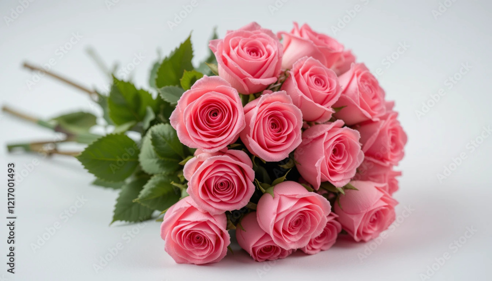 Fototapeta premium Beautiful composition spring flowers. Bouquet of pink tulips flowers on pastel pink background. Valentine's Day, Easter, Birthday, Happy Women's Day, Mother's Day. Flat lay, top view, copy space