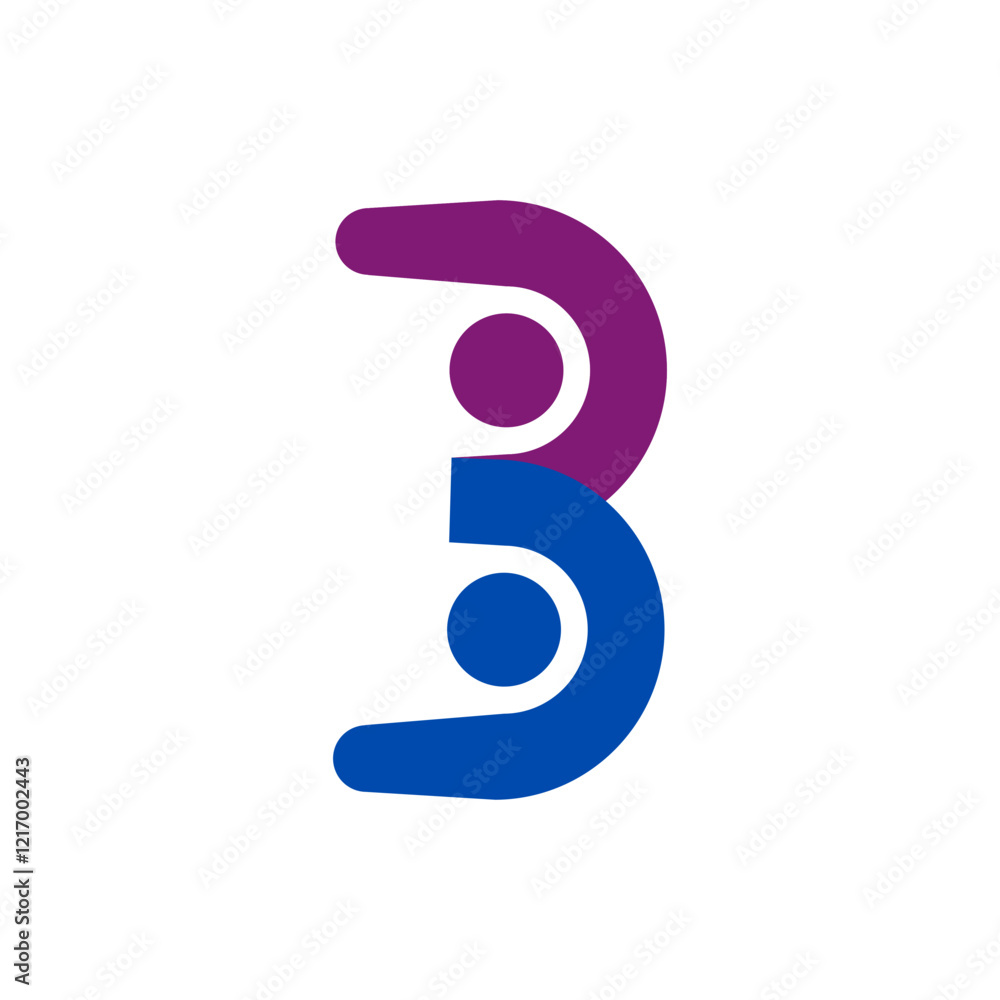Vector logo is a person showing his head and hands. 2 people in the shape of the letter B. Flat color. Vector logo is a person showing his head and hands. 2 people in the shape of the letter B. Flat color.