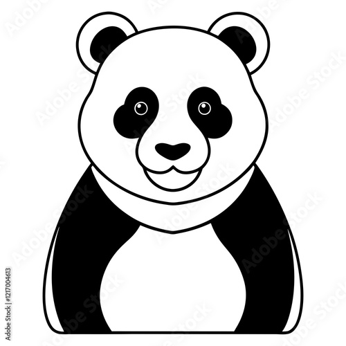 panda line art vector photo